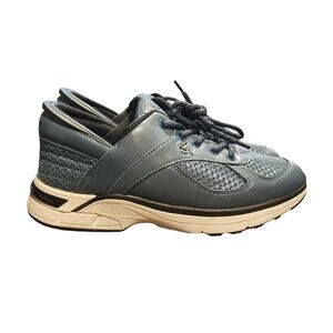 Zeba Hands Free Shoes Mens Sz 8 Ocean Teal Leather Sneakers Athletic Comfort